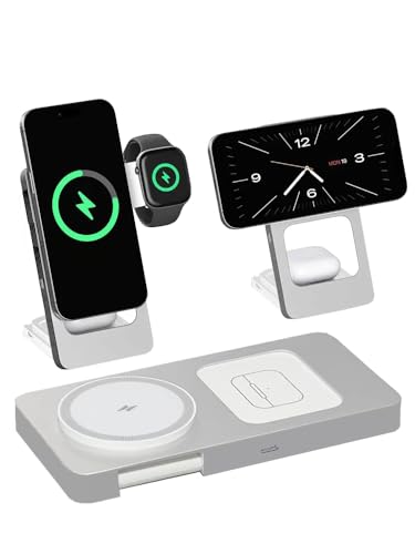Station de charge induction en alliage d'aluminium argenté pour vos appareils haut de gamme