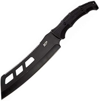 Smith & Wesson M&P Extraction & Evasion Cleaver 16.5in S.S. Full Tang Fixed Blade Machete with Rubber Handle, Sawback and Sheath for Outdoor and Survival Black - Image 3