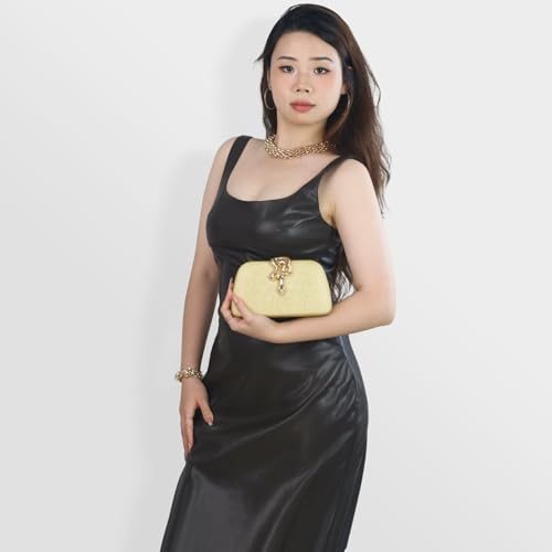 Image of Glitter Clutch Purses for Women Evening Handbags with Snake Closure for Party Prom Wedding