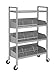 Carstens Flexfit Open Chart Rack for Medial Charts, Ring Binders, Books – L33.9 x W15.75 x H54.25 in., 270 Lb. Load Capacity – Rolling Book Cart with 3 Angle Shelves with Lockable Wheels, Silver