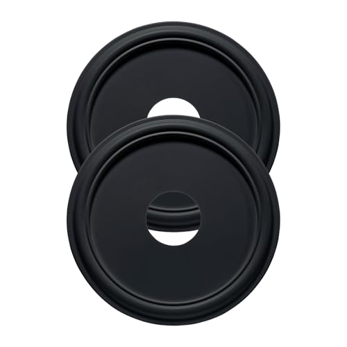 Image of Molded Nylon Ceiling Medallion for Light Fixtures and Ceiling Fans Black 16 inchOD x 4 inchID x 3 /4 inchP (Fits Canopies up to 12-3 /8 inch)