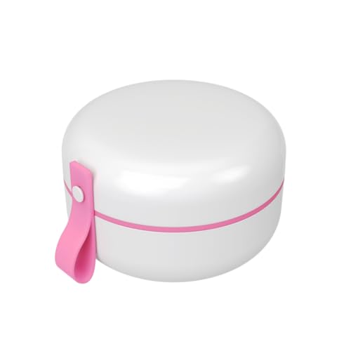 EZY DOSE Mini Pill Organizer 4-Compartment Vitamin & Medication Case with Screw-Top Secure Seal + Sliding Dispenser Compact Bottle-Replacement for Purse Work Cruise & Travel Small White/Pink