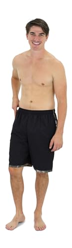 Pantalones cortos de la tabla bañador negro XL Mossy Oak de hombre