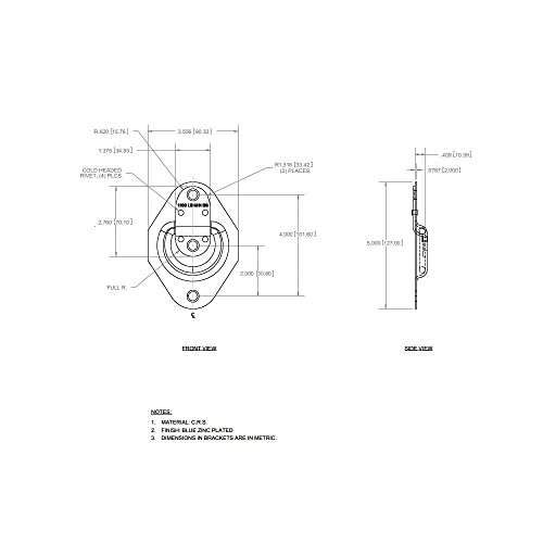 Recessed D-Ring Tiedowns 1,200 Lb. Capacity Tie Down - 4 #TOP2