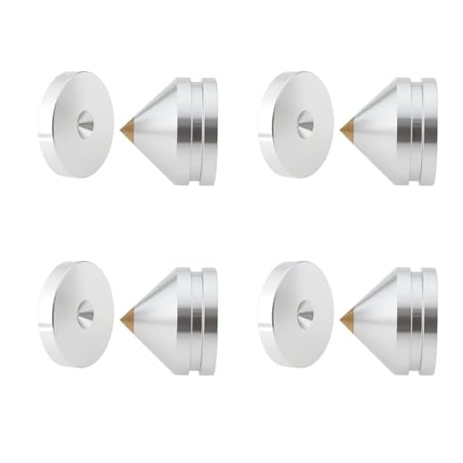Briny River Juego de 4 Almohadillas de Aislamiento de Aleación de Aluminio para Altavoces 23 X 20 Mm Antivibración para Tocadiscos Reproductor de CD
