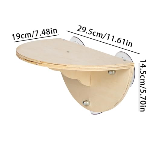 Asiento de madera para gatos que elimina caídas y roturas de ventosas en ventanas 3