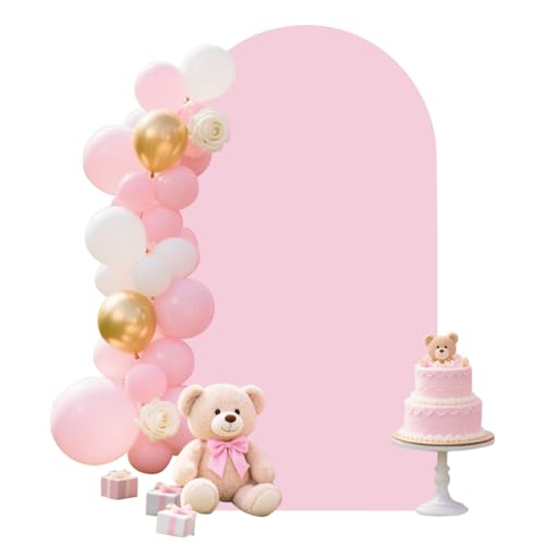 Light Pink Arch Backdrop Spandex Cover for 7.2ft Stand Frame Arch Covers Stretchy Backdrop Fabric for Wedding Bridal Shower Birthday Parties Decor Event Decorations