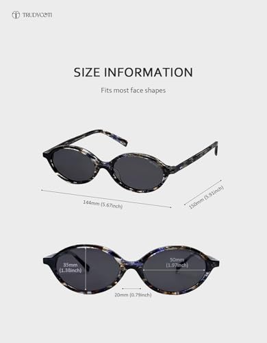 Oval Sunglasses for Women, Acetate Trendy 90s Cat Eye Sunnies with Chic Lightweight Frame and UV400 Protection4