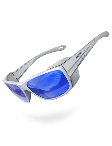 DEAFRAIN Sport Polarized Sunglasses for Men Women with Removable Side Shields for Hiking Skiing Climbing Traveling Glasses UV400 Protection