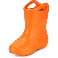 Ladeheid Children's Girl's Boy's EVA Extra Light Wellington Boots Rainy Wellies Rain Boots KL051 (Orange, 11 UK Child)