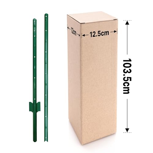 ARIFARO Zaunpfosten 185cm Robuste Metallpfosten Zusammensetzbar, Packung mit 10, Kein Graben Garten U-Pfosten für Drahtzaun Stahlpfosten für Hof, Outdoor-Draht