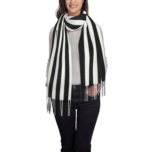 Black And White Stripes Women's Scarf Pashmina Shawls and Wraps for Evening Dress Wedding Long Warm Scarves2