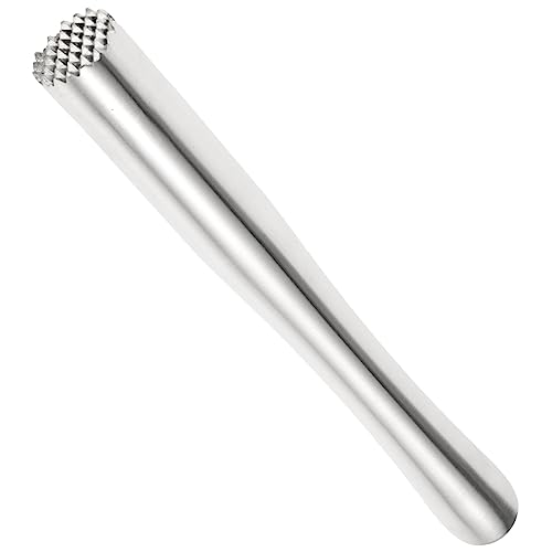 HOLIDYOYO 1pc Ice Crusher Lemonade Smasher Gold Muddler Wine Bottle Bar Muddler Tool Swizzle Cocktail Muddlers Ice Hammer Strainer Drinks Barware Stirrers Bartending Drink Smasher Silver