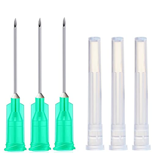 Image of 100 Pack 21Ga 1 Inch Sterile Disposable Injection Needle with Cap for Scientific and Industrial Dispensing Needl Accessories (21Ga)