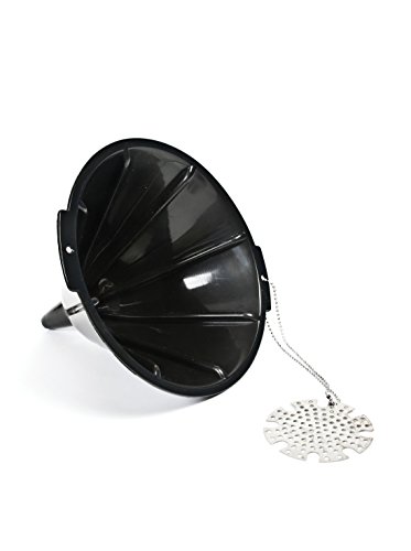 Charcoal Companion CC5106 Black Plastic Oil Funnel with Metal Filter