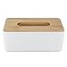 Produktbild Pinzhi Multifunktions-Eiche Taschentuchbox, Organizer Storage Box Wohnzimmer Bad WC Küche Büro Auto, Quadrat