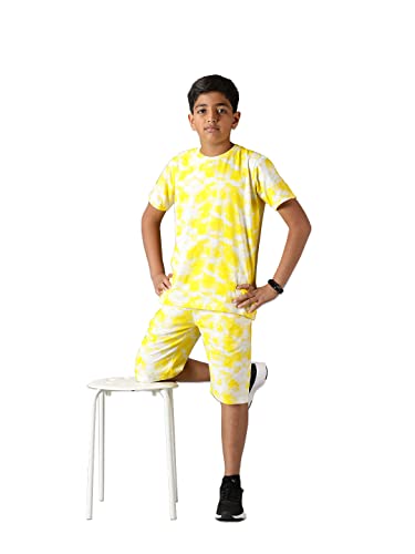 Image of KiddoPanti Boys Tie & Dye Print Tee & Shorts Set