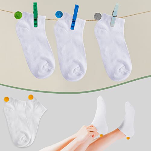 SATINIOR 16 Pairs Women Pom Pom Socks with Balls on The Back Ankle Lowcut Socks Seamless Athletic Socks for Women