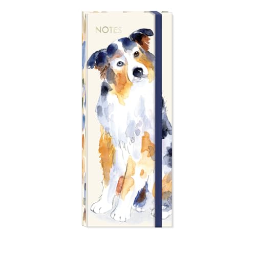Image of Punch Studio Watercolor Pets Dogs, Hardcover Notefolio With Bungee, 40 Pages With Sticky Notepads (59254)