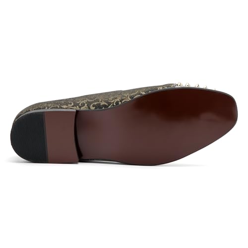 Image of Meijiana Mens Velvet Loafers Dress Shoes with Metal Embellishments Party Luxury Loafer Shoes