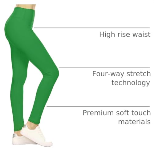 Image of Leggings Depot High Waisted Leggings for Women Buttery Smooth & Soft Women's Solid Yoga - Reg, Plus, 1X3X, 3X5X