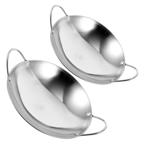 Happyyami Wok de acero inoxidable 2 piezas miniatura 1
