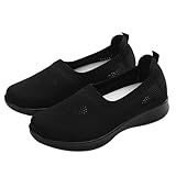 minkissy Zapatillas para Mujeres Mayores con Suela Blanda Transpirables y Ligeras Cómodas para Caminar y Uso Diario Antideslizantes y Flexibles Talla Negro