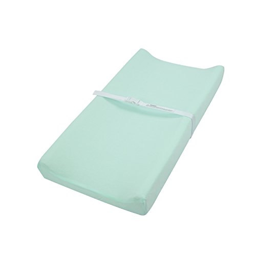 Image of Changing Pad Cover Set in Soft Jersey Material - Fits 32 inch /34''x16 Contoured Pad for Babies, Navy Blue & Lt Green