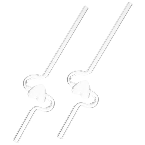 Popotes de vidrio reutilizables con forma para batidos densos y cócteles 2
