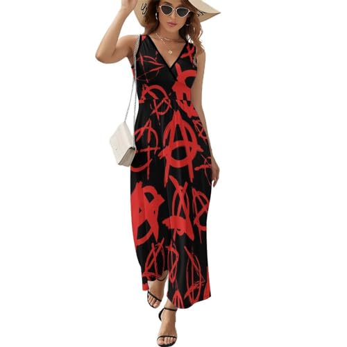 Robe longue d'été col V au tissu fluide et coupe décontractée