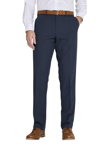 Farah Men's Hidden Stretch Waistband Flex Trousers Navy