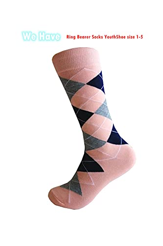 Triple M Plus Men's Peach Dress socks,One size fits most men; Sock Size 10-13.2