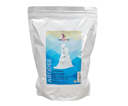 CREARTEC Artebianco Gießmasse 1000 g- Wetter- und Frostbeständig Einfärbbar - hohe Festigkeit Made in Germany
