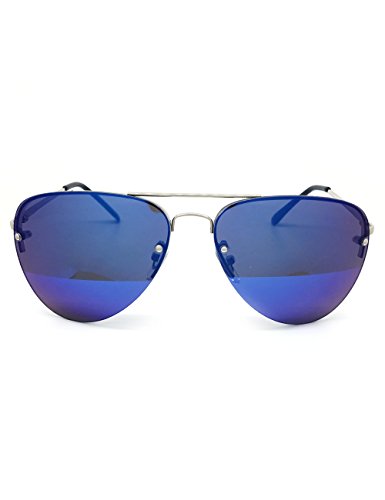 1398 Premium Teardrop Rimless Mirror Metal Aviator Sunglasses Womens Mens4