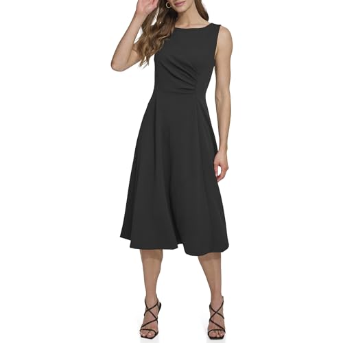 Image of DKNY Women's Sleeveless Side Drape Midi Dress