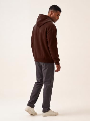 Image of JMIERR Mens Fleece Lined Oversized Hoodie Pullover Sweatshirts | Fall Winter Cozy fleece-lined pullover, adjustable drawstring hood, kangaroo pocket, regular fit, machine wash