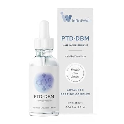 InfiniWell PTD-DBM Peptide Hair Serum for Fuller-Looking Hair - Scalp Treatment for Visible Growth & Follicle Renewal - Reinforce Restoration, Strand Integrity & Optimal Density (25 ml)