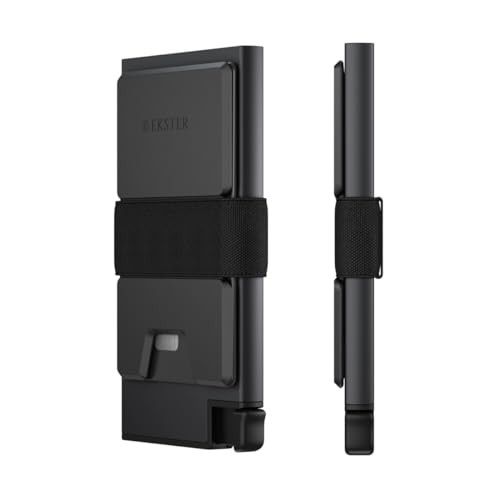 Ekster Carteira com porta-cartões de alumínio | Carteira RFID para homens e mulheres | Carteira de alumínio fina e minimalista com porta-cartões pop-up (cinza espacial)