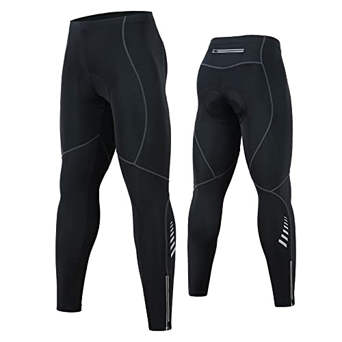 FDX Klassische Fahrradhose Für Herren – Mit Thermo-Gel Polsterung, Größe XL, Schwarz/Grau/Gelb