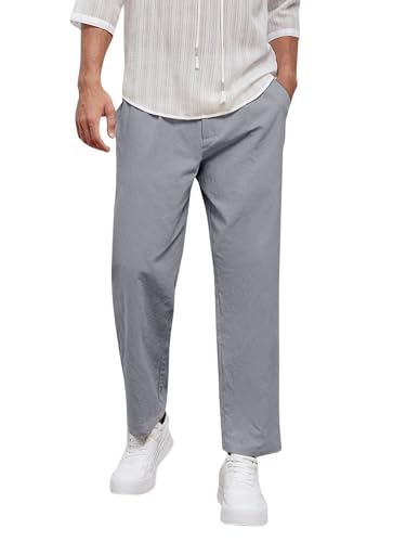 Image of Aahwan Khaki Solid Men's Regular Fit Cotton Slant Pocket Straight Leg Pants