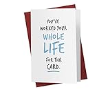 Karto Funny Retirement Card for Men Women - Large 5.5x8.5 inch Friend Coworker Retirement Cards - You've Worked
