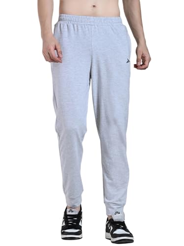 Image of FITINC Soft Cotton Joggers for Men | Regular Fit Summer Jogger for Gym, Running, Walking, Training with Zipper Pockets & Cuffed Ankles for Casual Outings