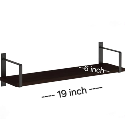 Image of Deion Wall Mounted Bookshelf for Living Room & Bedroom | Wooden Wall Shelf for Books | Floating Wall Bookshelf | Book Shelf Wooden Wall Mounted | Decorative Wall Shelf Rack (Brown, 19X6X6)