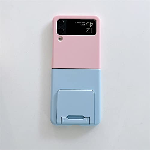 Coque Samsung Z Flip 3 antichoc à bague et revêtement doux rose