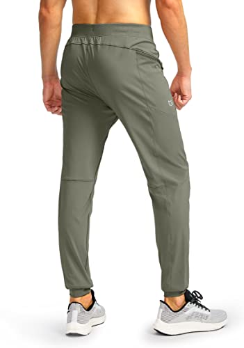 Men's Joggers With Zipper Pockets Stretch Tapered Sweatpants Athletic Pants For Men Workout Running Gym(Sage Green, Xl) #TOP2