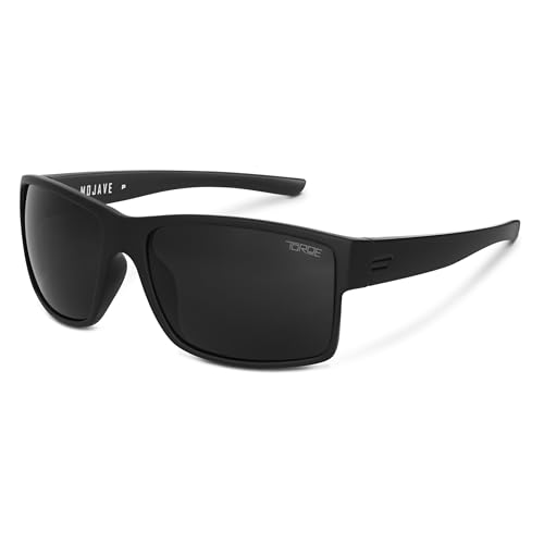 TOROE Matte Black TR90 MOJAVE Frame Sunglasses Enhancing Polarized Polycarbonate Lens