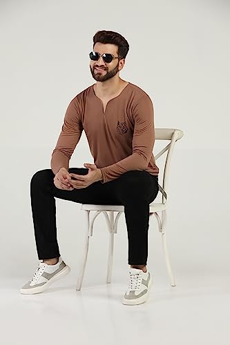 Image of INKKR Regular Fit Style V-Neck Full Sleeve T-Shirts for Men