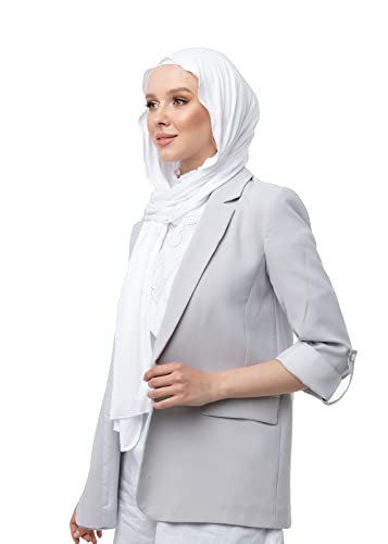 SWANISTANBUL Jersey Hijab│Kopftuch │Wickeltuch, weiß, One size Cover