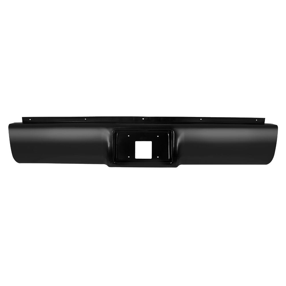 YIZISECCE Rear Bumper Roll Pan w/License Plate Steel for C/K 1500/2500/3500 1988-1998 for R/V 3500 1989-1991 for R2500 1989 for R20 1988 for R30 1988 for V30 1988 Black Primed BIK10522