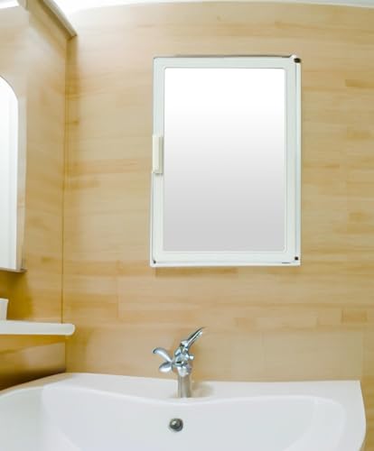 Image of PGen Small Size Mini Wall Mounted Mirror Storage Cabinet Organiser Shelf for Bathroom Kitchen Washbasin Dressing Room (Ivory)
